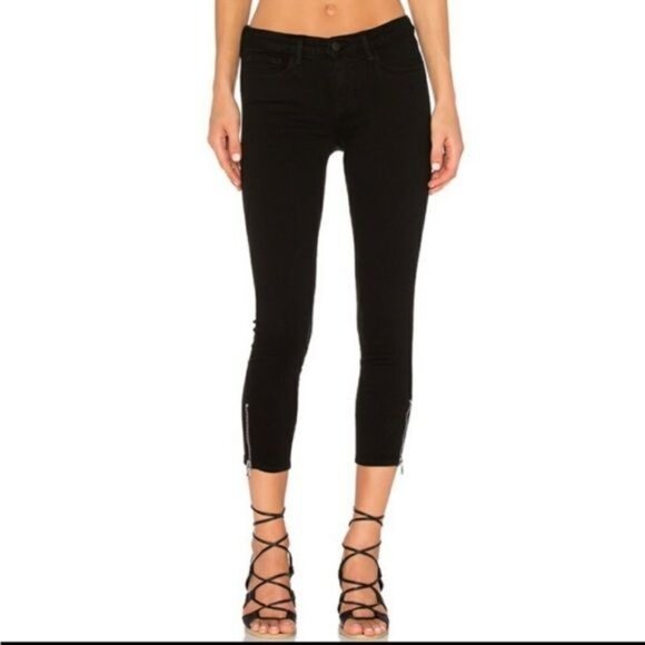 L'AGENCE Margot High-Rise Skinny Black Noir Jeans 24 - Picture 4 of 10